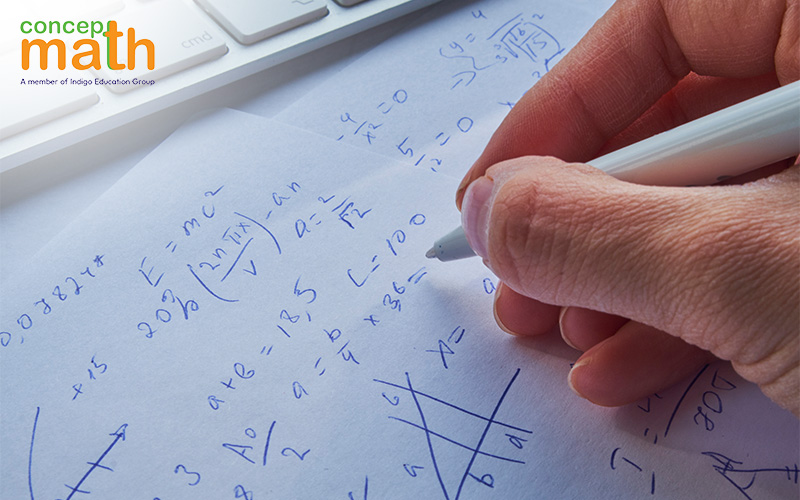 child solving a mathematical equation
